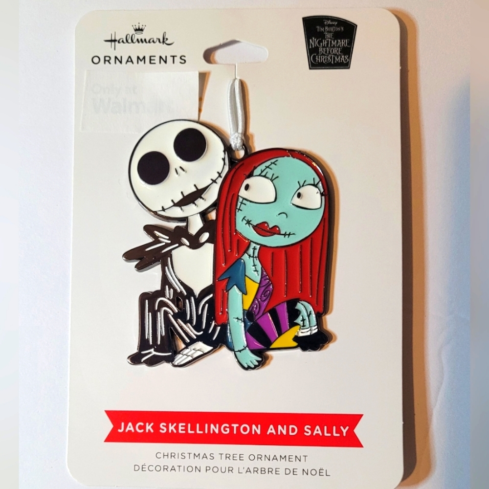 Hallmark Nightmare Before Christmas Jack Skellington and Sally Metal Ornament